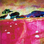 house with pink fields